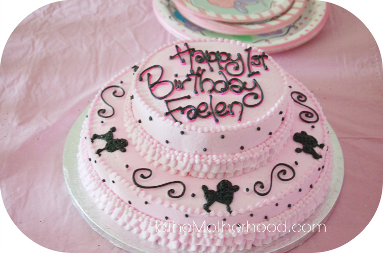 Pink and Black Parisian Cake with French Poodles