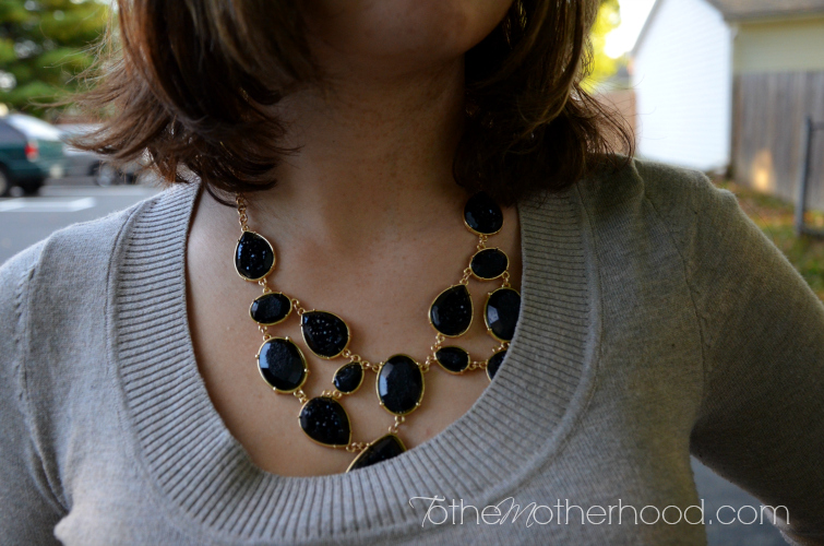 Sears Black and Gold Cluster Necklace #shop