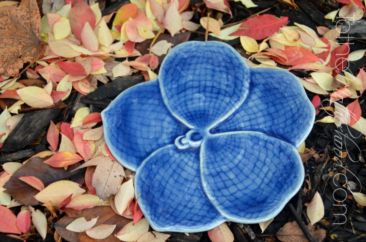 Blue Vanda Floral Celadon Ceramic Serving Plate