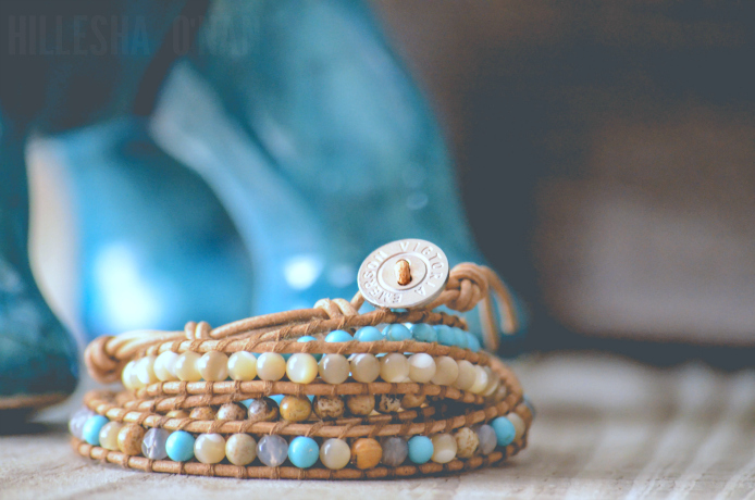 Victoria Emerson Turquoise and Shell on Natural Bracelet
