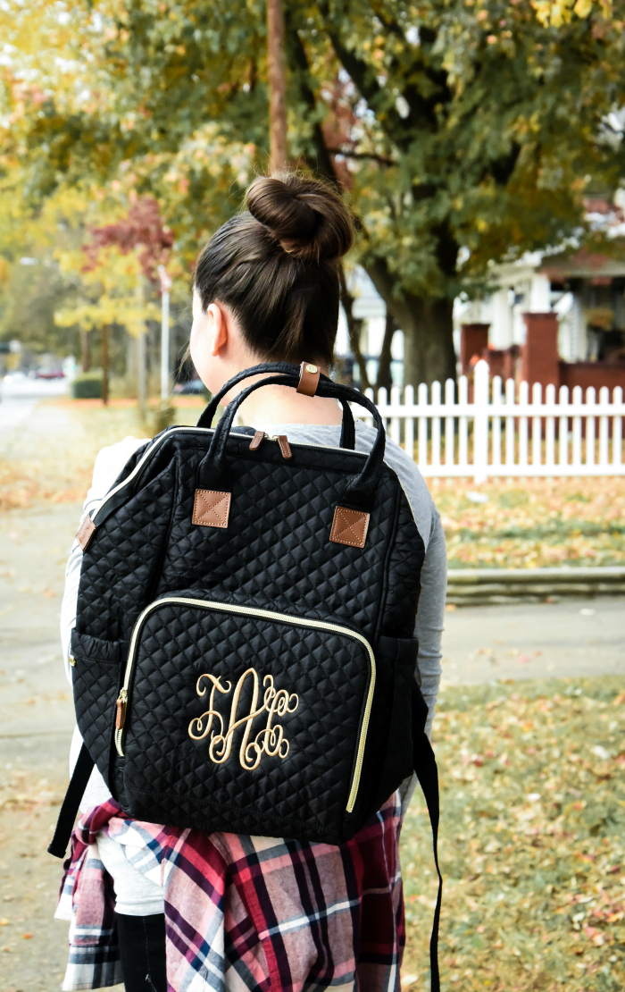 monogrammed diaper backpack